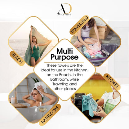 Hand Towels for Kitchen Quick Drying 16 x 28 Inch by Ample Decor - 2 Pcs