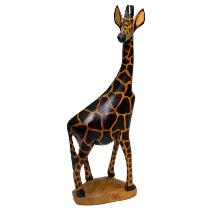 Handcarved Wooden Giraffe Statue