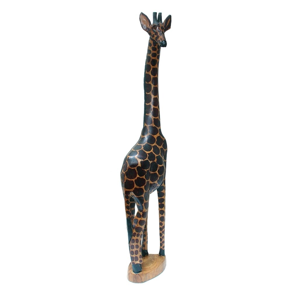 Handcarved Wooden Giraffe Statue