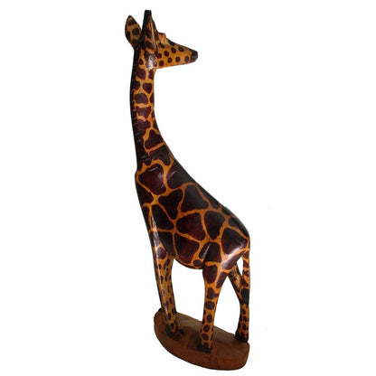 Handcarved Wooden Giraffe Statue