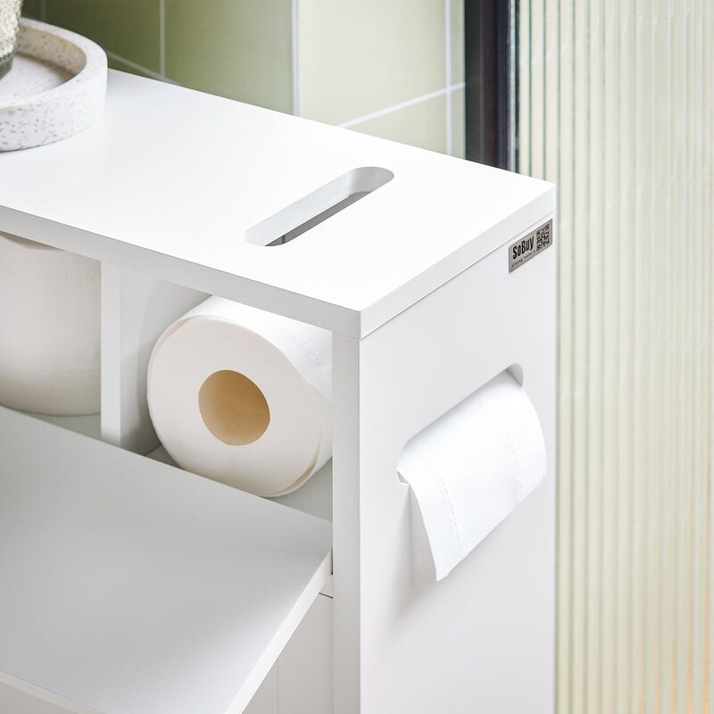 Haotian BZR31-W, Toilet Paper Storage Cabinet - White - White