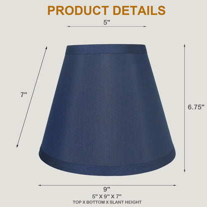 Hardback Faux Silk Conical Lamp Shade, 5 inch Top, 9 inch Bottom, 7 inch Slant