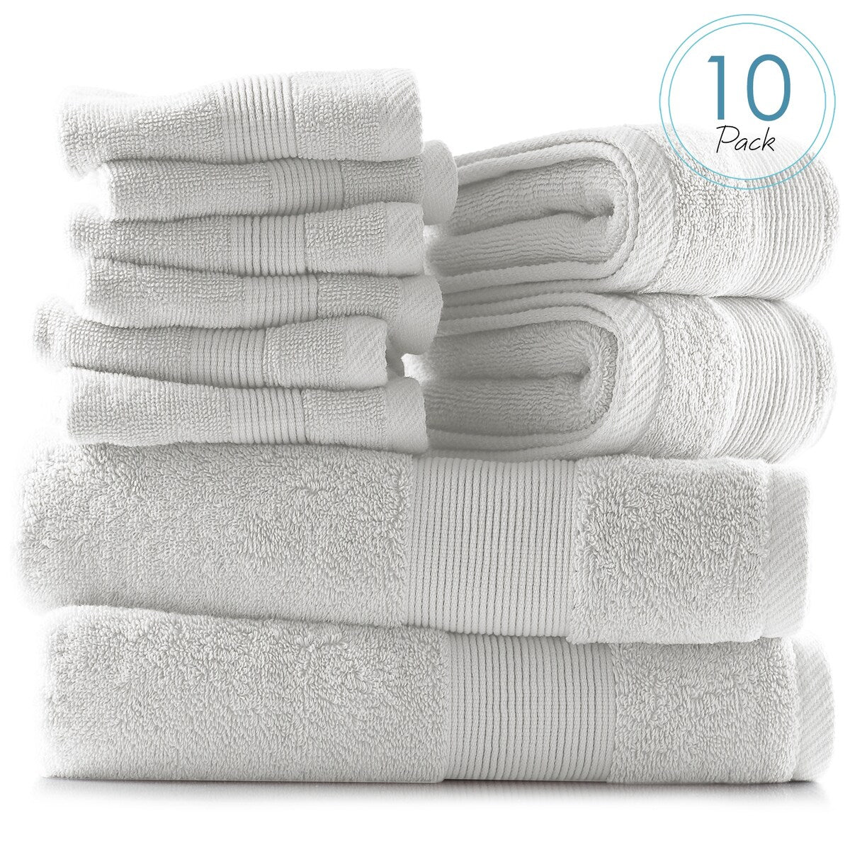 Hearth & Harbor 100 Percent Cotton Ultra Soft and Absorbent Bath Towel Set