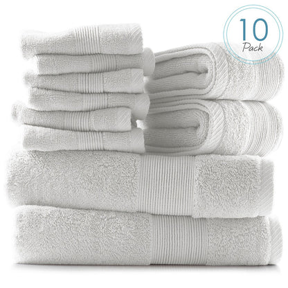Hearth & Harbor 100 Percent Cotton Ultra Soft and Absorbent Bath Towel Set