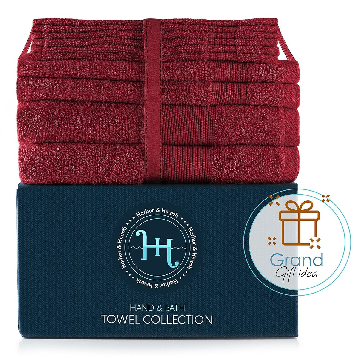Hearth & Harbor 100 Percent Cotton Ultra Soft and Absorbent Bath Towel Set