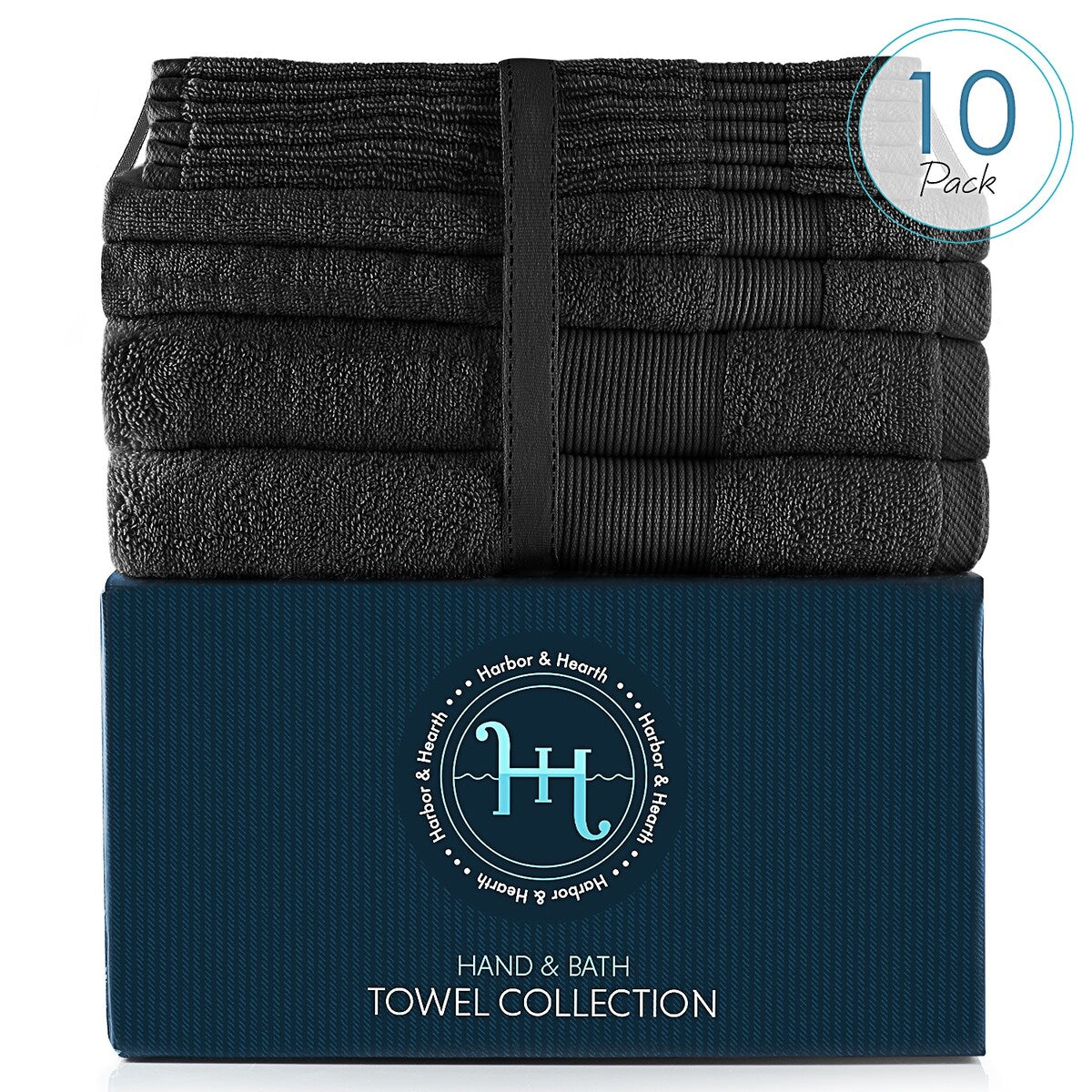 Hearth & Harbor 100 Percent Cotton Ultra Soft and Absorbent Bath Towel Set