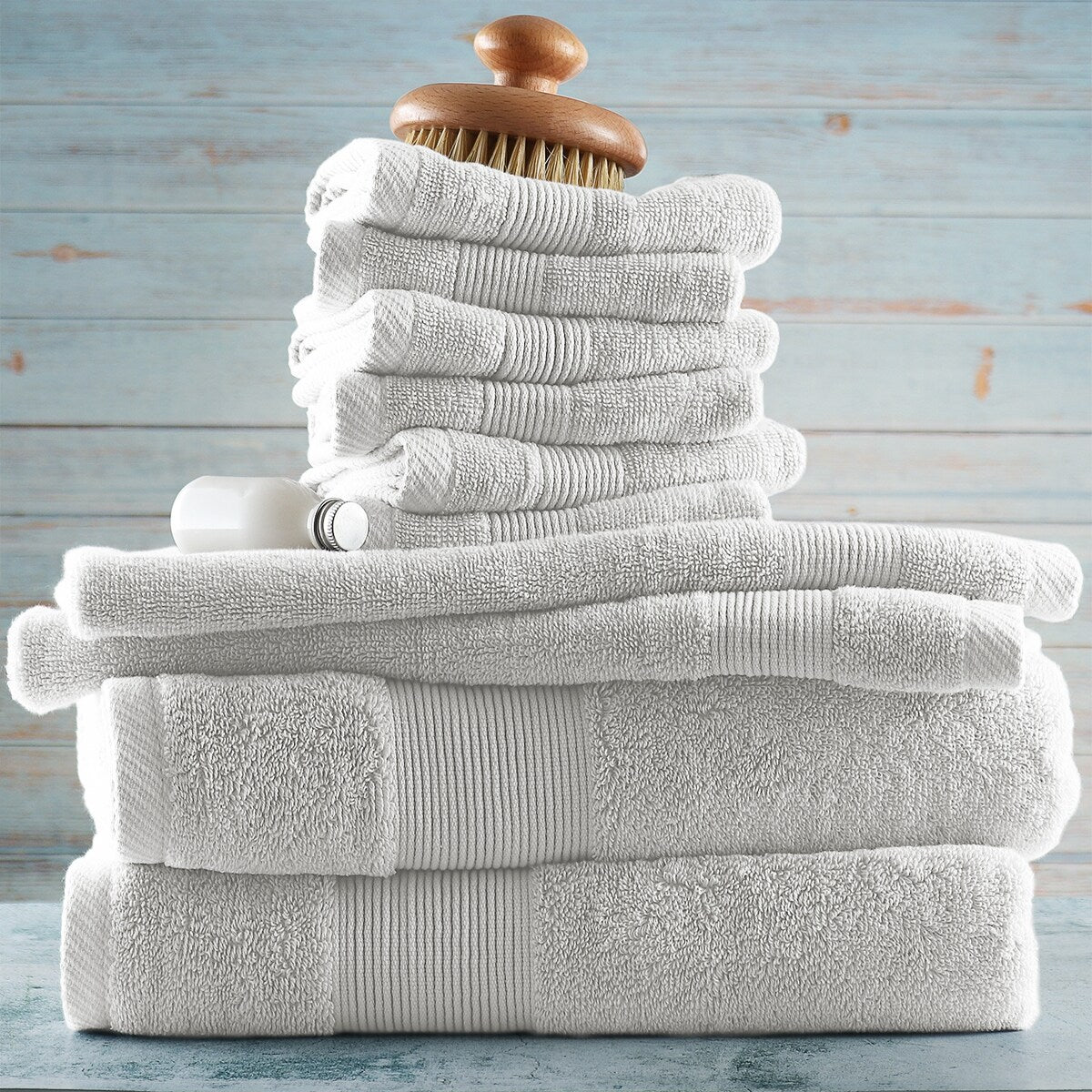 Hearth & Harbor 100 Percent Cotton Ultra Soft and Absorbent Bath Towel Set