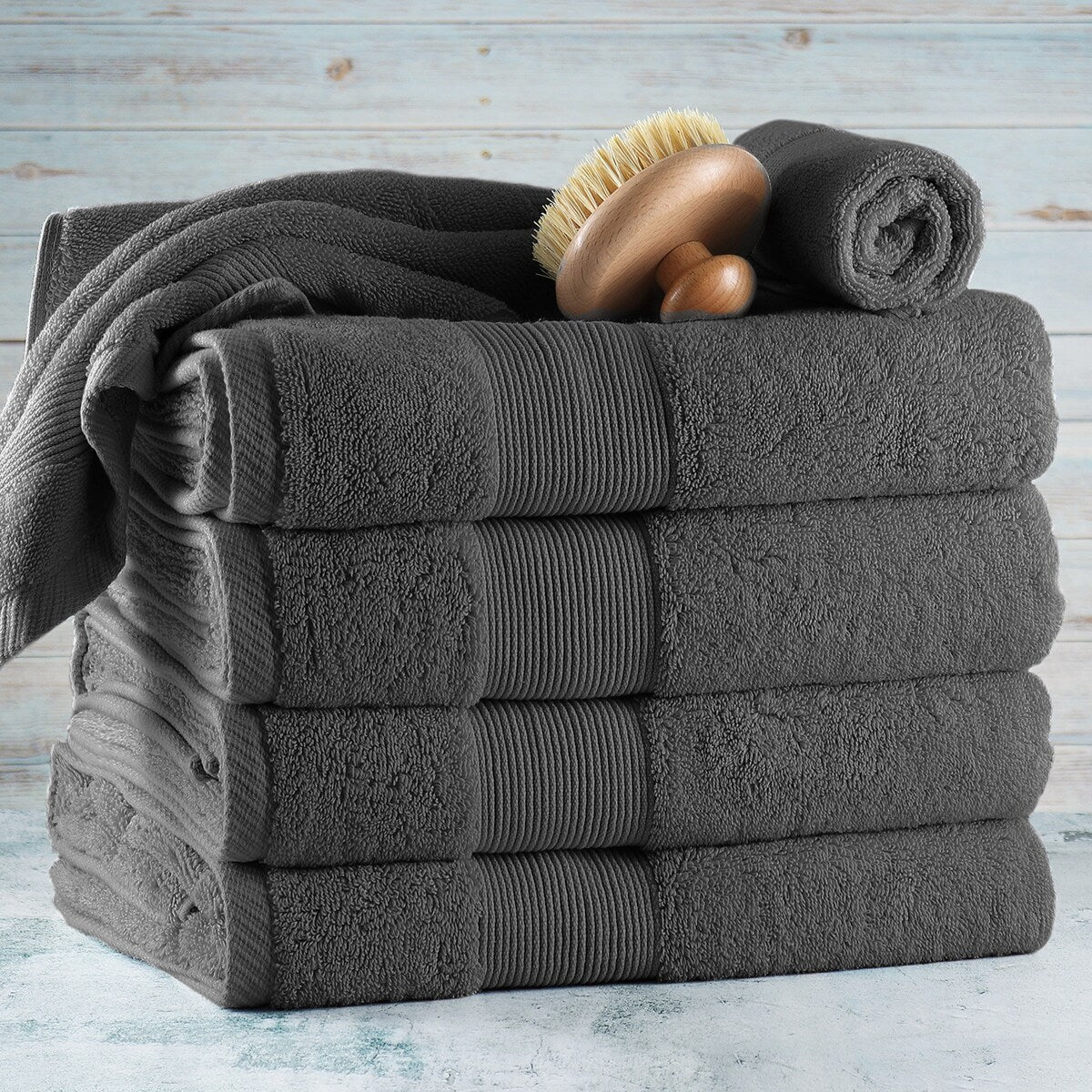 Hearth & Harbor 100 Percent Cotton Ultra Soft and Absorbent Bath Towel Set