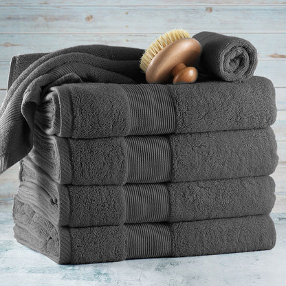 Hearth & Harbor 100 Percent Cotton Ultra Soft and Absorbent Bath Towel Set