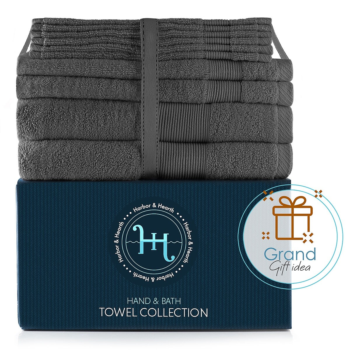 Hearth & Harbor 100 Percent Cotton Ultra Soft and Absorbent Bath Towel Set
