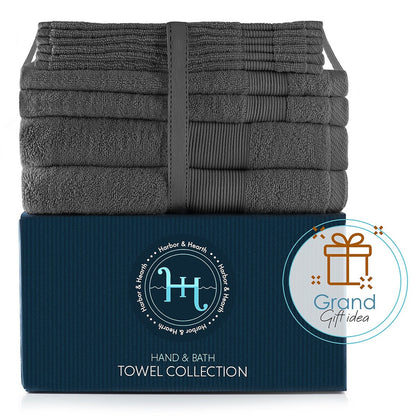 Hearth & Harbor 100 Percent Cotton Ultra Soft and Absorbent Bath Towel Set