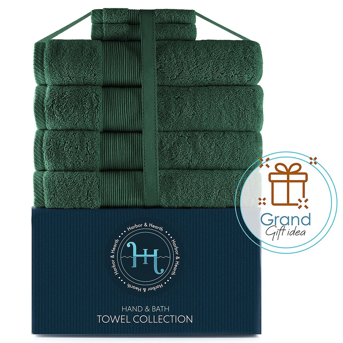 Hearth & Harbor 100 Percent Cotton Ultra Soft and Absorbent Bath Towel Set