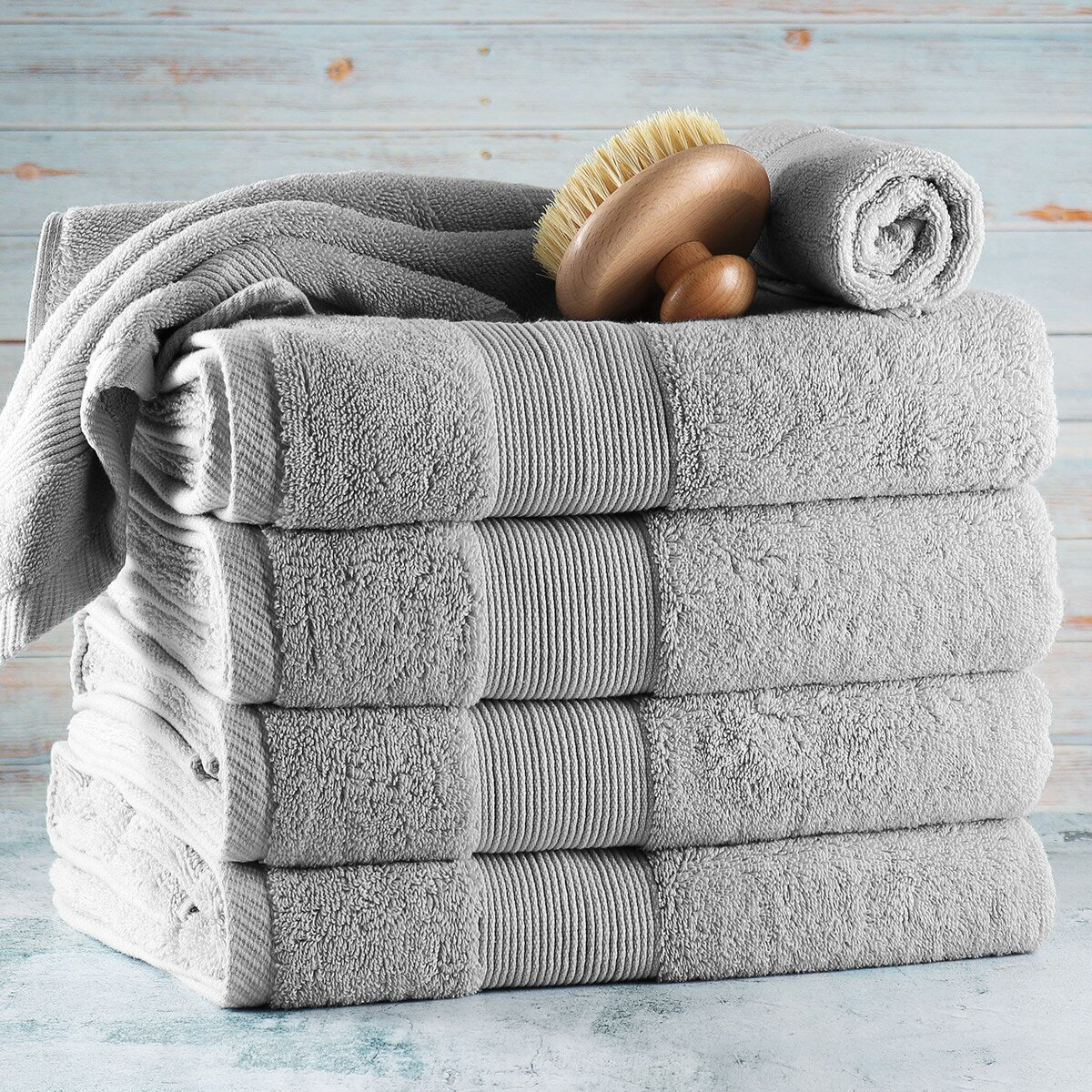 Hearth & Harbor 100 Percent Cotton Ultra Soft and Absorbent Bath Towel Set
