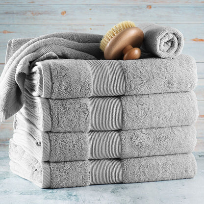 Hearth & Harbor 100 Percent Cotton Ultra Soft and Absorbent Bath Towel Set
