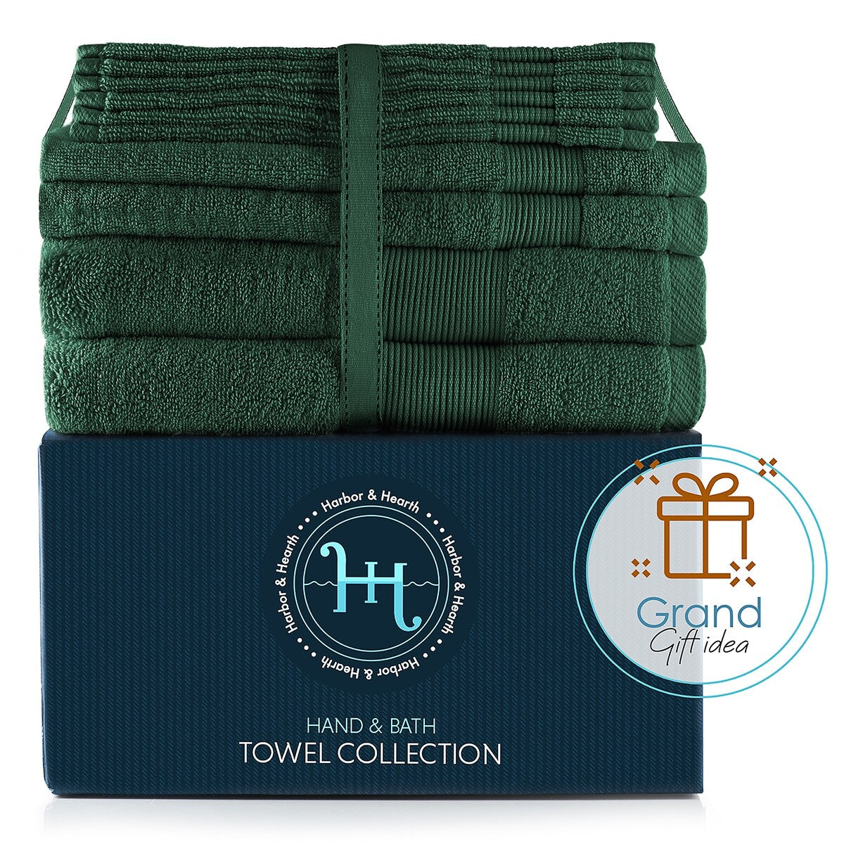 Hearth & Harbor 100 Percent Cotton Ultra Soft and Absorbent Bath Towel Set