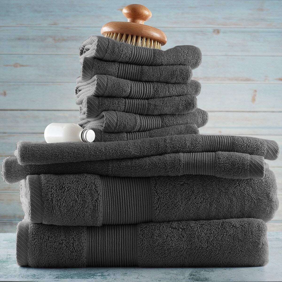 Hearth & Harbor 100 Percent Cotton Ultra Soft and Absorbent Bath Towel Set