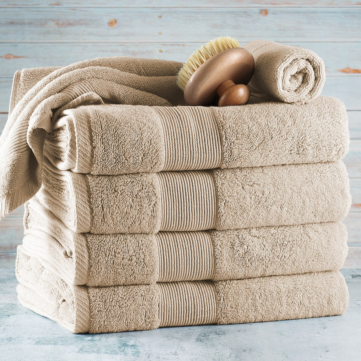 Hearth & Harbor 100 Percent Cotton Ultra Soft and Absorbent Bath Towel Set