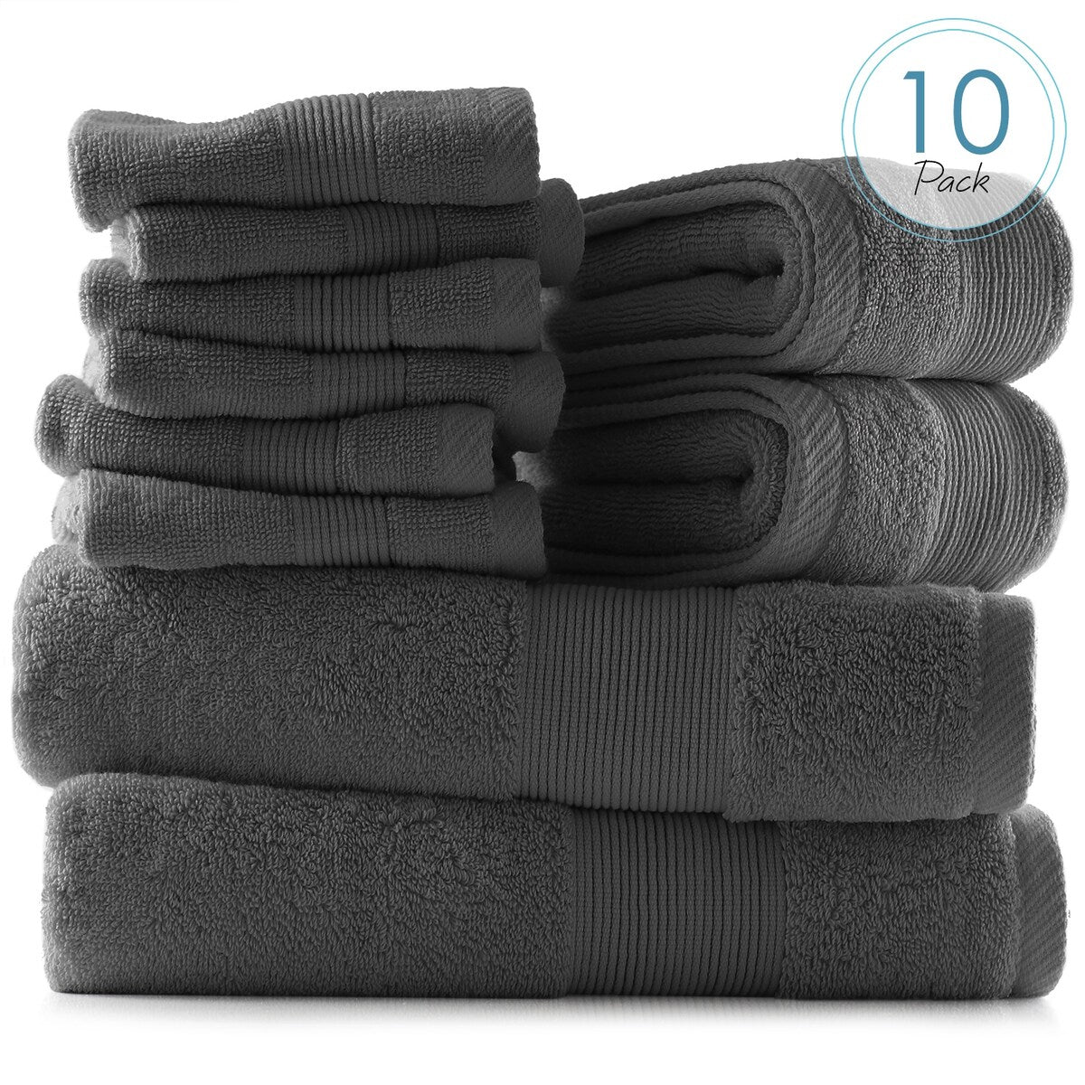 Hearth & Harbor 100 Percent Cotton Ultra Soft and Absorbent Bath Towel Set