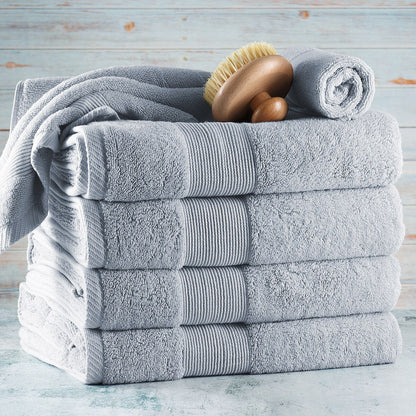 Hearth & Harbor 100 Percent Cotton Ultra Soft and Absorbent Bath Towel Set