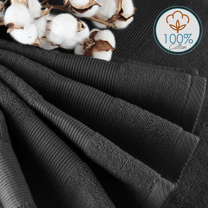 Hearth & Harbor 100 Percent Cotton Ultra Soft and Absorbent Bath Towel Set