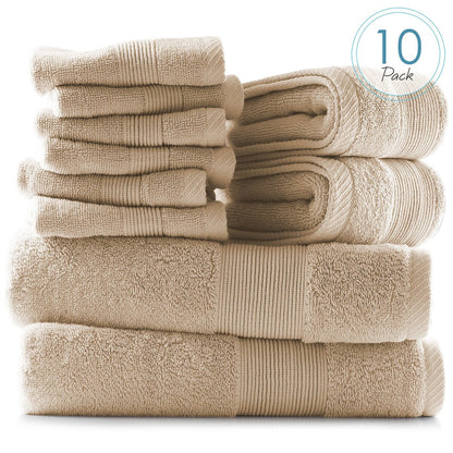 Hearth & Harbor 100 Percent Cotton Ultra Soft and Absorbent Bath Towel Set