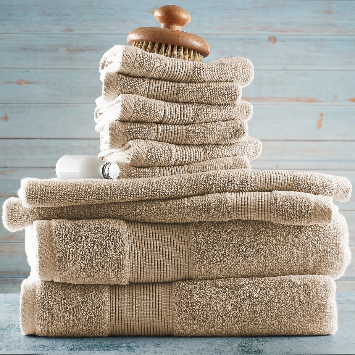 Hearth & Harbor 100 Percent Cotton Ultra Soft and Absorbent Bath Towel Set