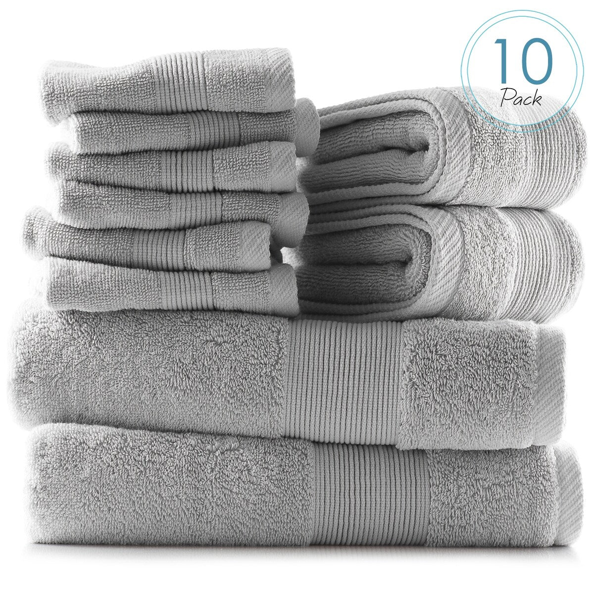 Hearth & Harbor 100 Percent Cotton Ultra Soft and Absorbent Bath Towel Set