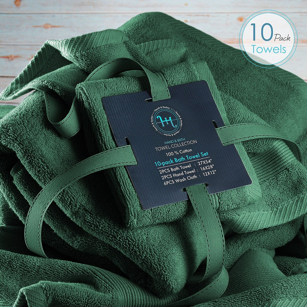 Hearth & Harbor 100 Percent Cotton Ultra Soft and Absorbent Bath Towel Set