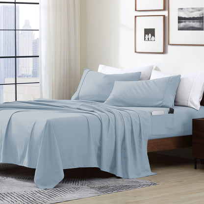 Home Essential Soft Microfiber Smart Sheet Storage Pocket Bedding Sheet Set