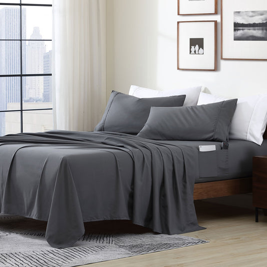 Home Essential Soft Microfiber Smart Sheet Storage Pocket Bedding Sheet Set