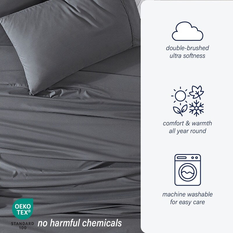 Home Essential Soft Microfiber Smart Sheet Storage Pocket Bedding Sheet Set