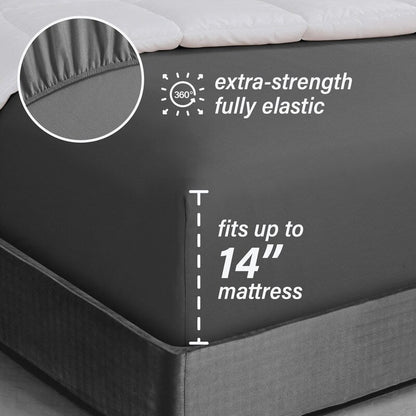 Home Essential Soft Microfiber Smart Sheet Storage Pocket Bedding Sheet Set