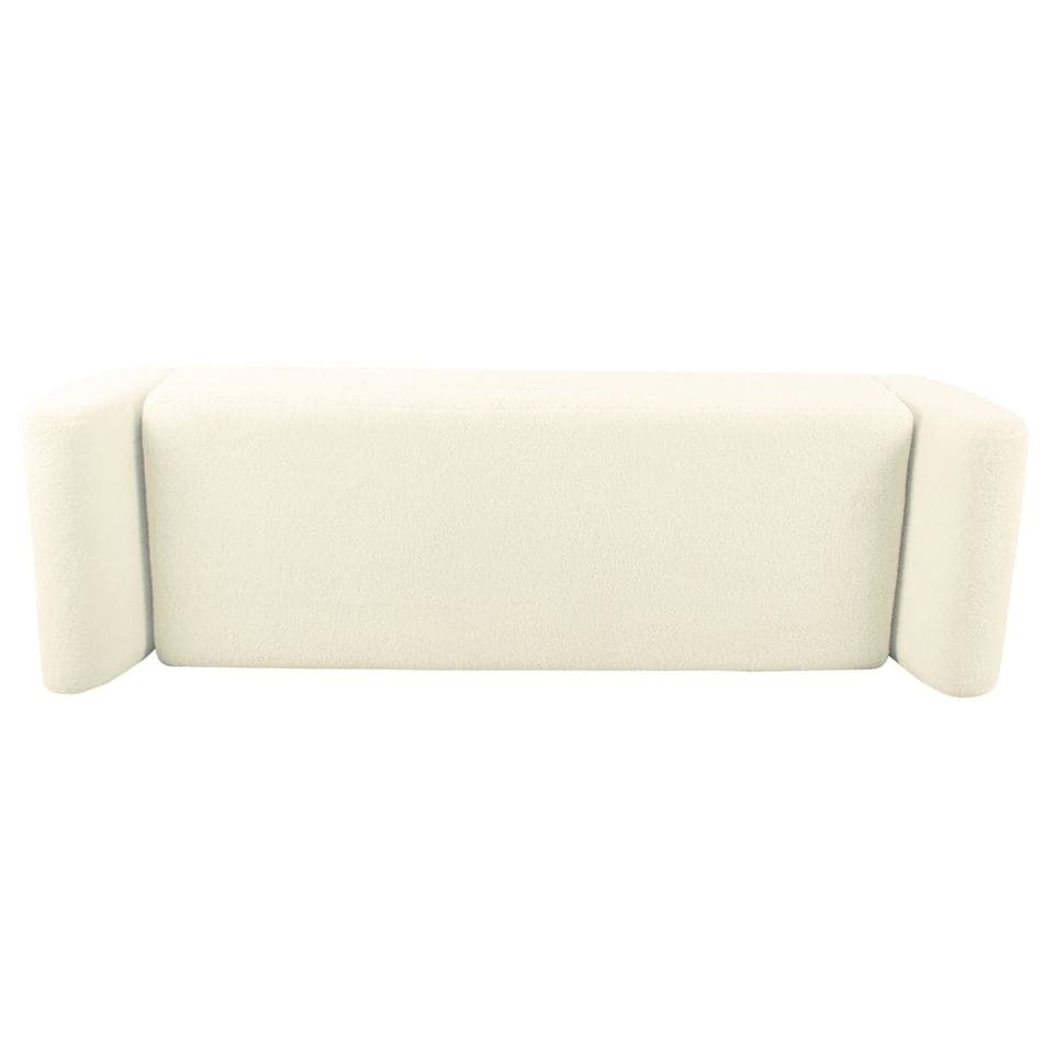 HomePop Modern Sherpa Storage Bench with Wood Legs