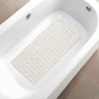 HomeRoots 35 White Spa Pebbles Non Slip Bathtub Mat