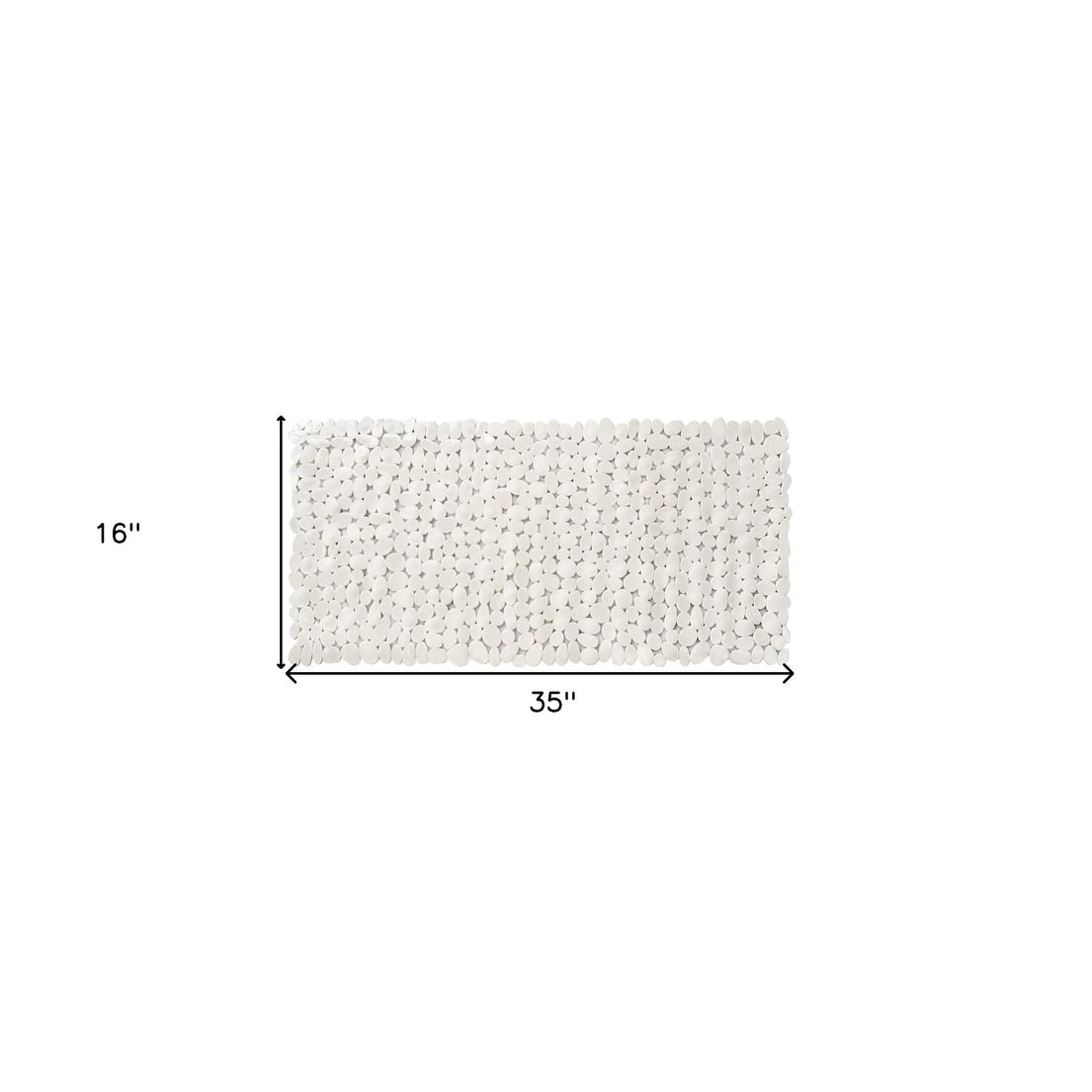HomeRoots 35 White Spa Pebbles Non Slip Bathtub Mat
