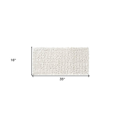 HomeRoots 35 White Spa Pebbles Non Slip Bathtub Mat