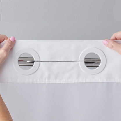 Hookless Escape 3-in-1 Shower Curtain with Sheer Top Window, Flex-on Rings & Fabric Liner