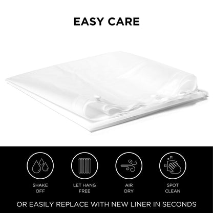 Hookless It's A Snap Snap-in PEVA Water Resistant Shower Curtain Liner for Hookless Curtain with Sheer Window - Frost