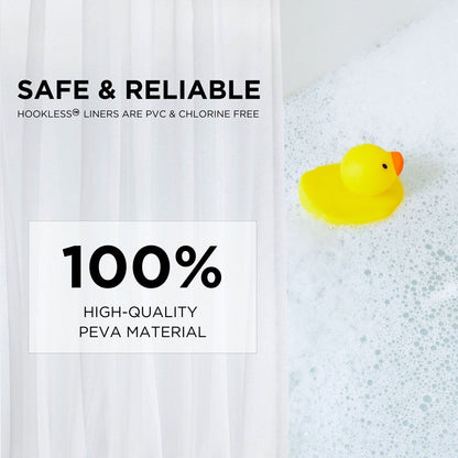 Hookless It's A Snap Snap-in PEVA Water Resistant Shower Curtain Liner for Hookless Curtain with Sheer Window - Frost