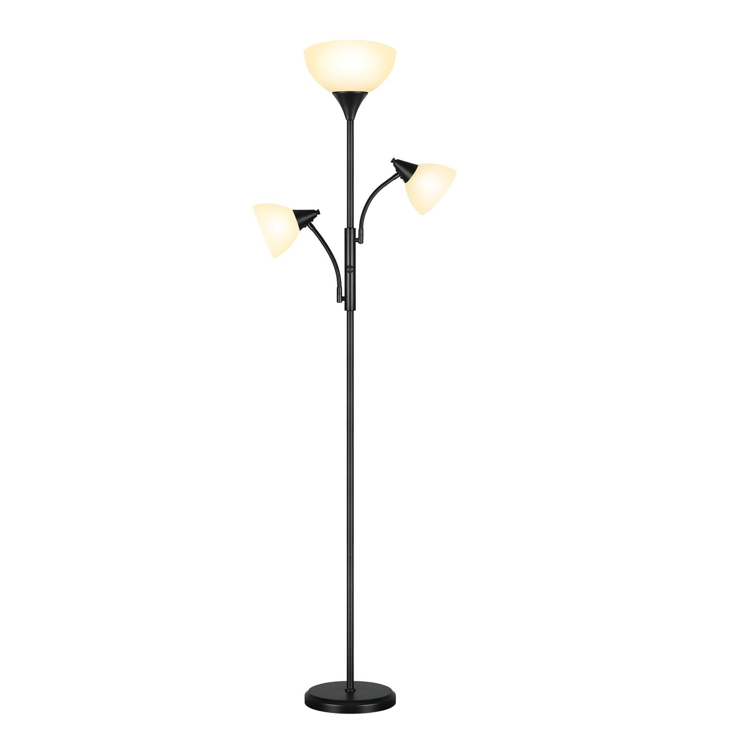 71'' Modern Torchiere Floor Lamp with Adjustable Reading Lights - N/A