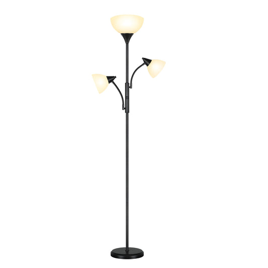 71'' Modern Torchiere Floor Lamp with Adjustable Reading Lights - N/A