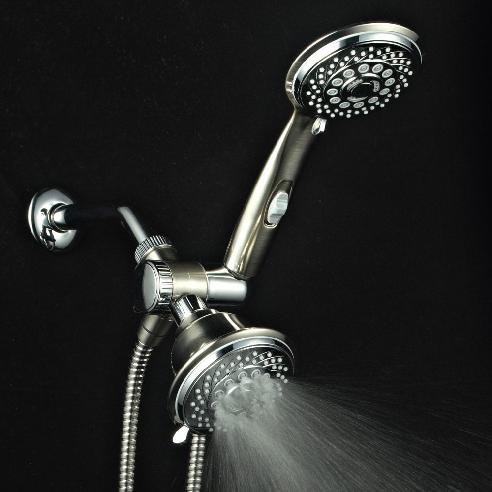 HotelSpa Designer Collection Chrome and Brushed Nickel Shower Combo - Multi-color