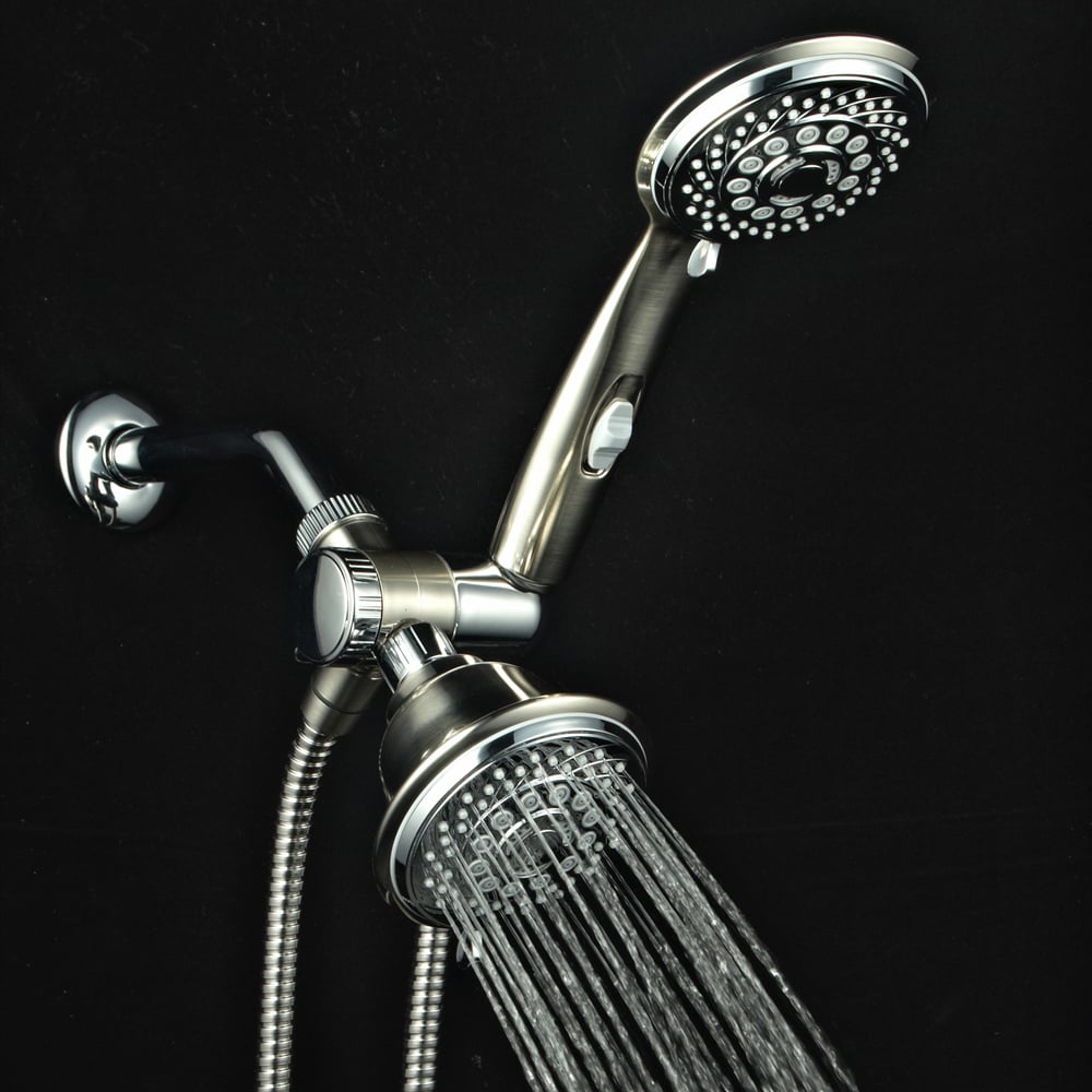 HotelSpa Designer Collection Chrome and Brushed Nickel Shower Combo - Multi-color