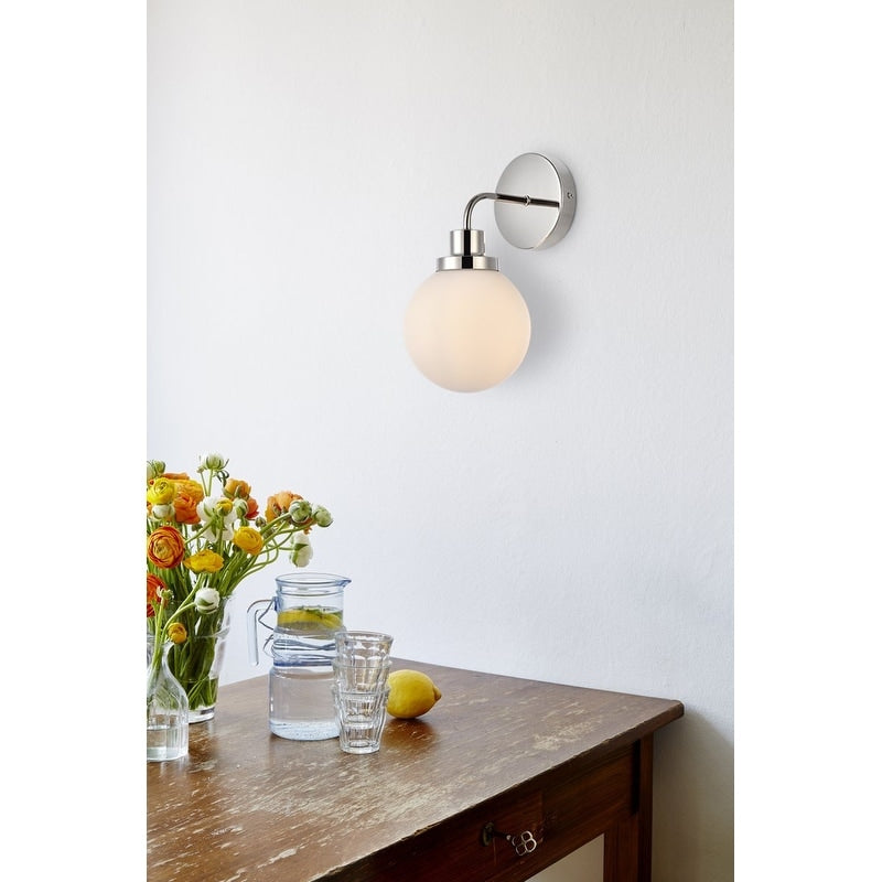 Hudson 1-light Bath Sconce with Frosted Globe Shade