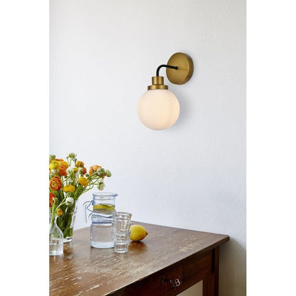 Hudson 1-light Bath Sconce with Frosted Globe Shade