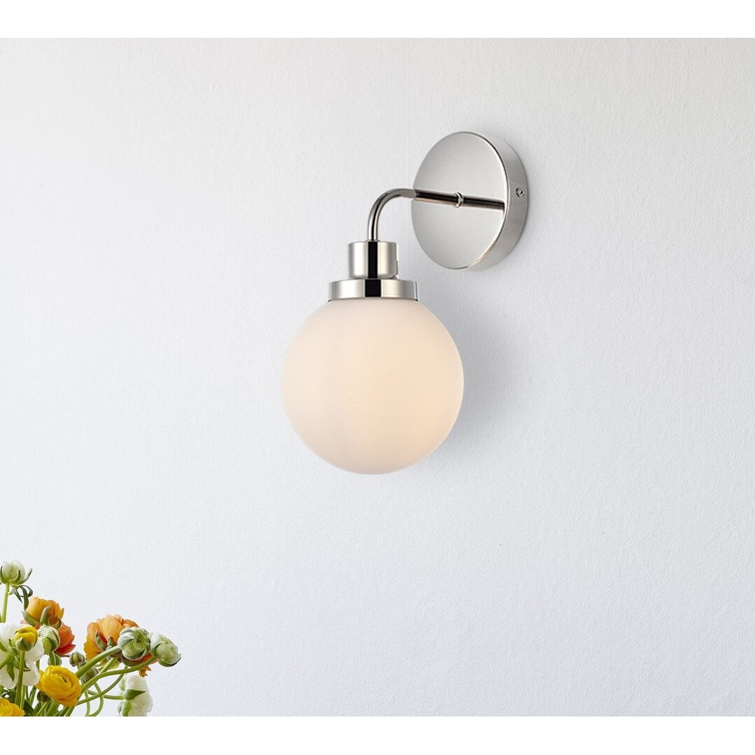 Hudson 1-light Bath Sconce with Frosted Globe Shade