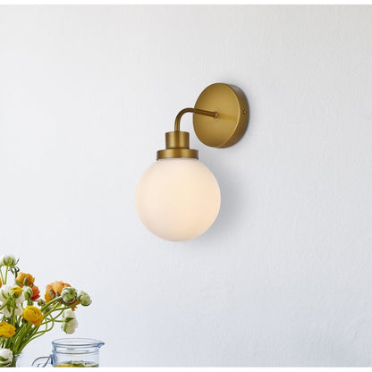 Hudson 1-light Bath Sconce with Frosted Globe Shade