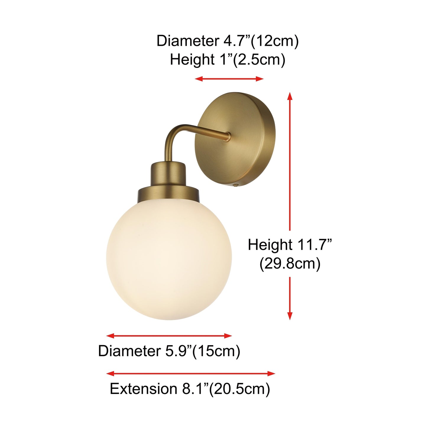 Hudson 1-light Bath Sconce with Frosted Globe Shade