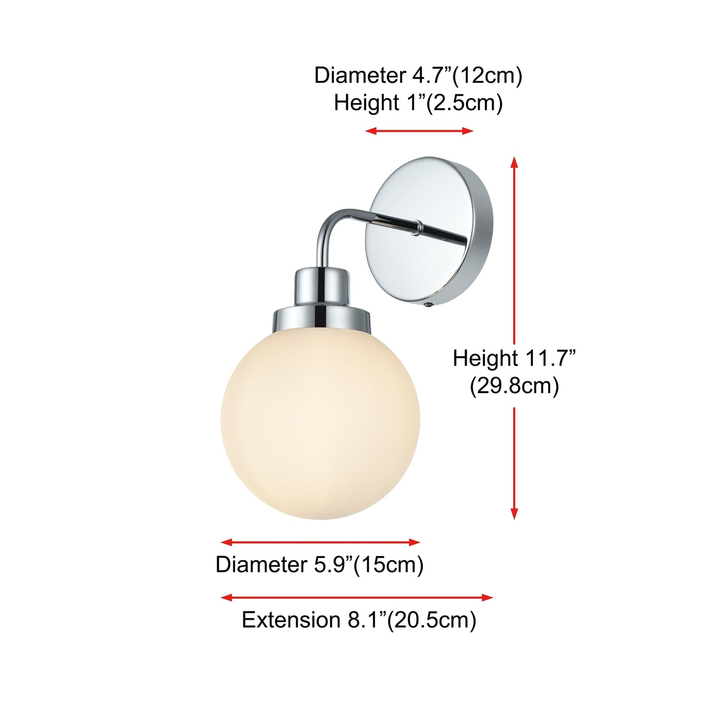Hudson 1-light Bath Sconce with Frosted Globe Shade