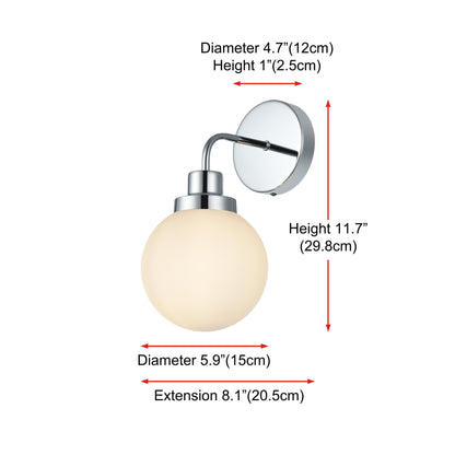 Hudson 1-light Bath Sconce with Frosted Globe Shade